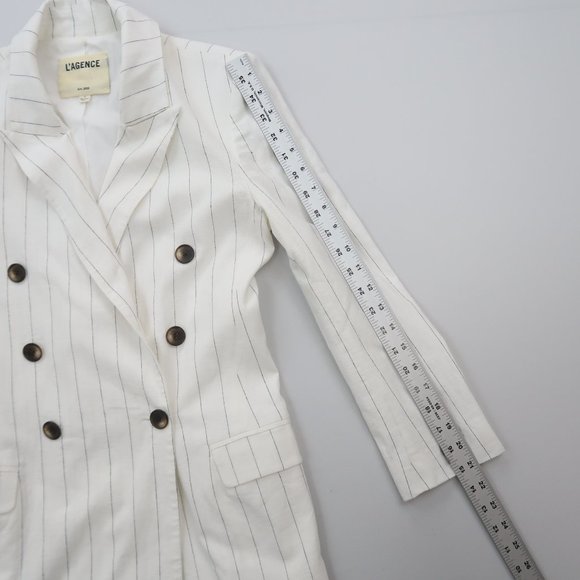 L'AGENCE Brea Blazer in Ivory & Black in Size 2 - Picture 14 of 16